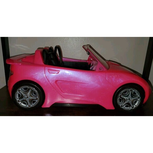 2016 Mattel Barbie Glam Pink Glitter Convertible Car‎ with Seat Belts - Picture 4 of 9